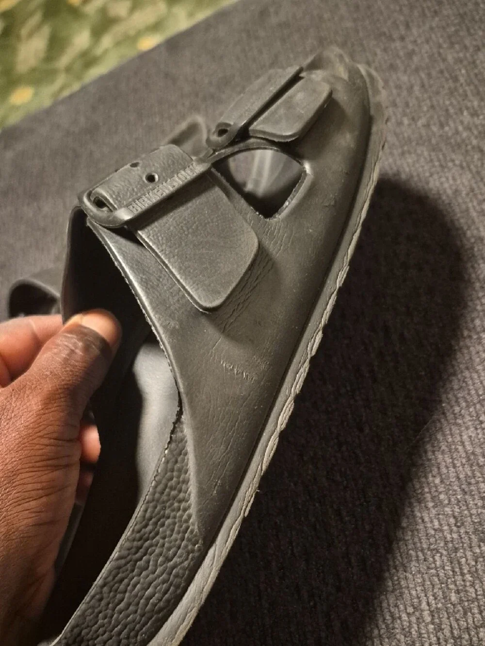 Birkenstock Men's Black Double-Buckle Slide Sandals